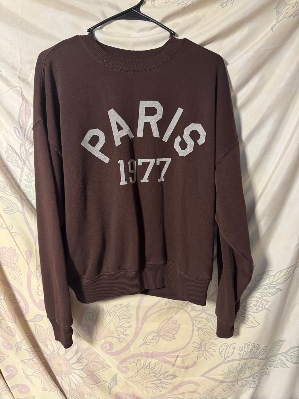 American Eagle Outfitters Brown "Paris 1977" Crewneck Sweatshirt